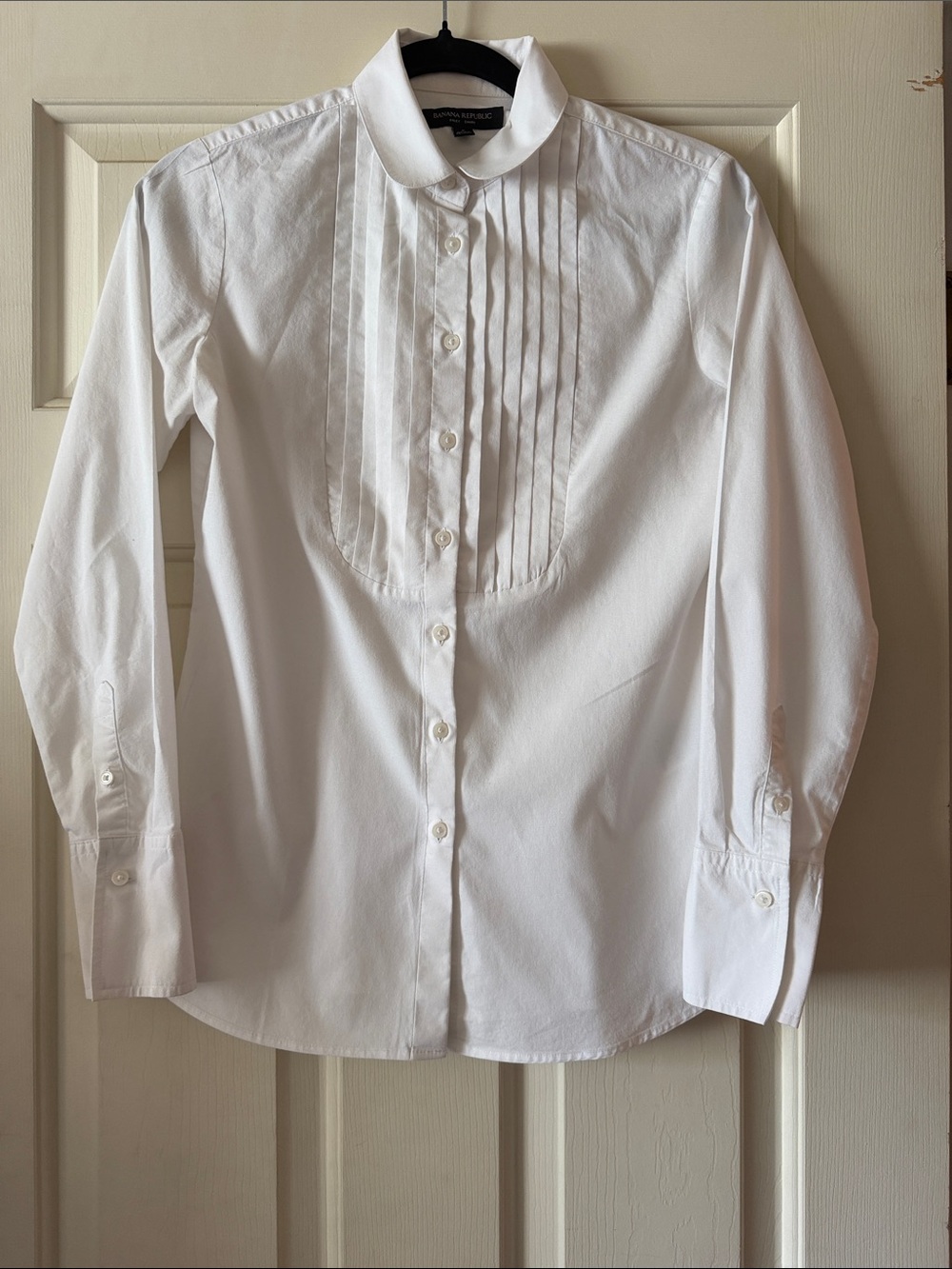 Classic White Pleated Front Women’s Dress Shirt